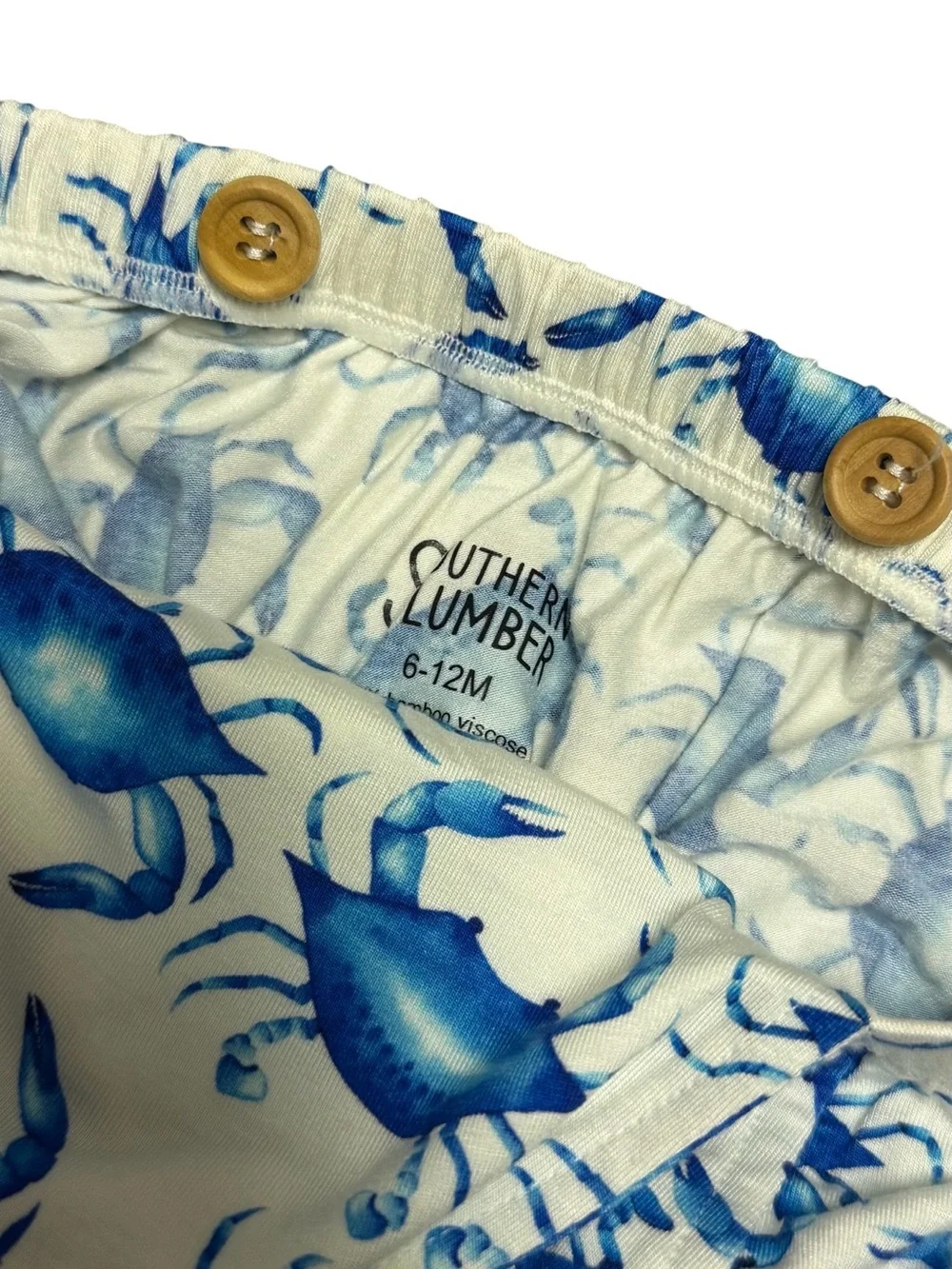 Southern Slumber bamboo viscose Blue Crab onesie pajamas